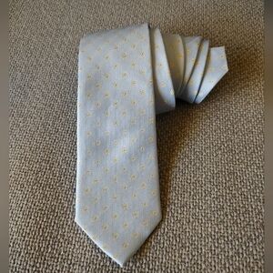 Yves Saint Laurent Vintage Men's Silk Light Blue Yellow Flower Tie